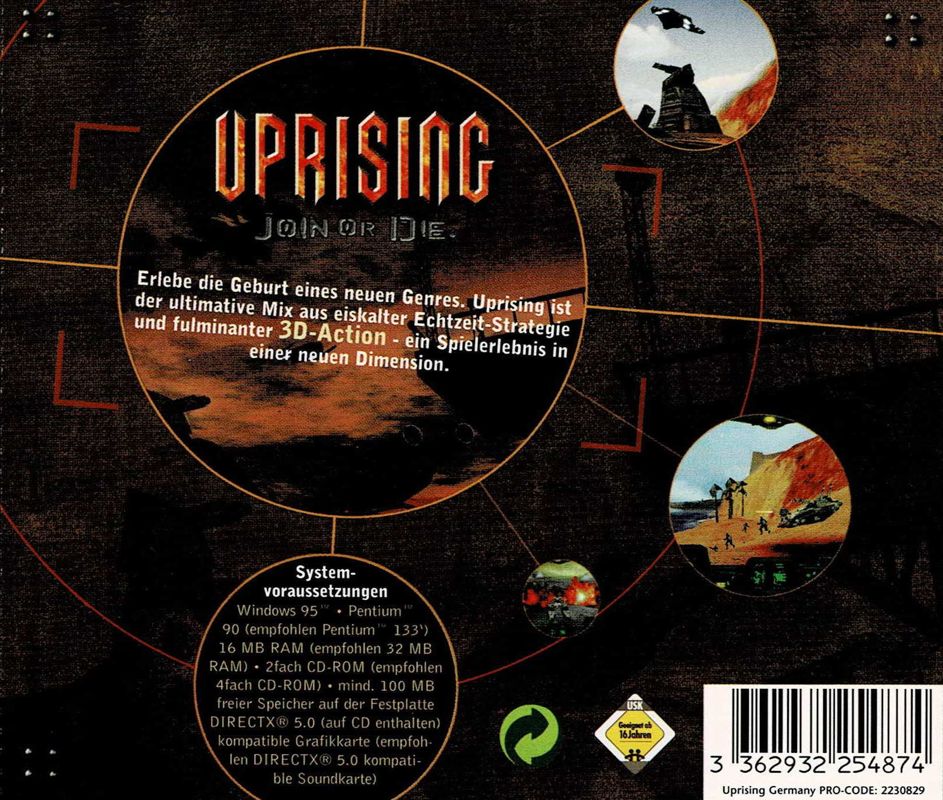 Other for Uprising: Join or Die (Windows) (Classique release): Jewel Case - Back