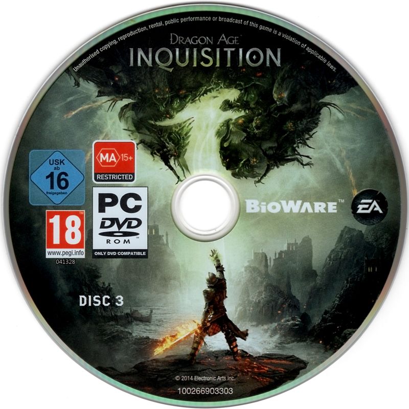 Media for Dragon Age: Inquisition (Windows): Disc 3