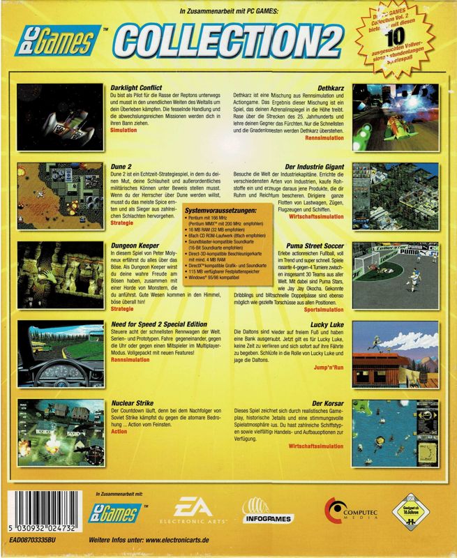Front Cover for PC Games Collection 2 (DOS and Windows)