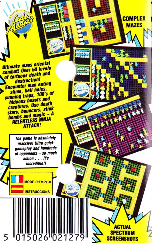 Back Cover for Ninja Massacre (ZX Spectrum)