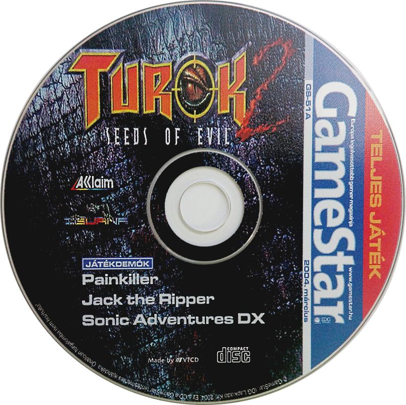 Media for Turok 2: Seeds of Evil (Windows) (GameStar Hungary 3/2004 covermount)
