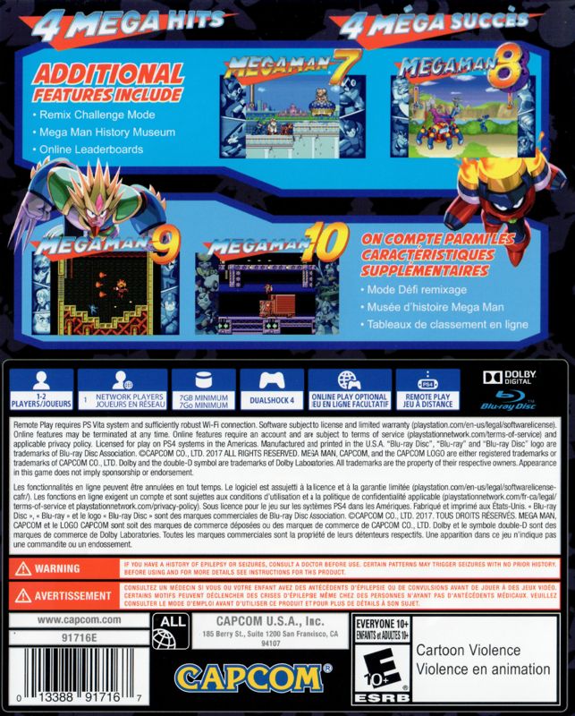 Back Cover for Mega Man: Legacy Collection 2 (PlayStation 4)