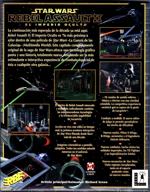 Back Cover for Star Wars: Rebel Assault II - The Hidden Empire (DOS)