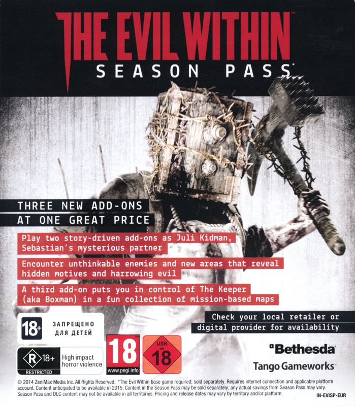 Advertisement for The Evil Within (Xbox One): Season Pass - Front