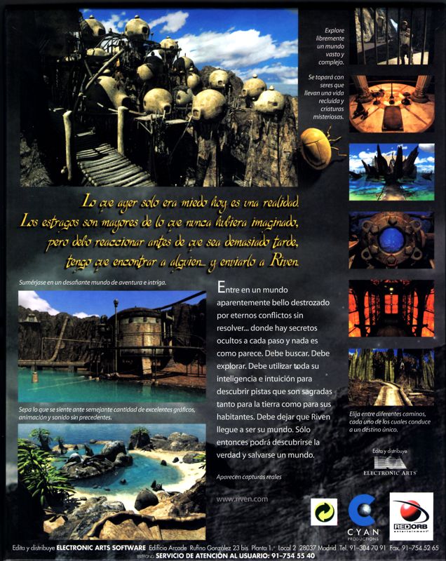 Back Cover for Riven: The Sequel to Myst (Windows)