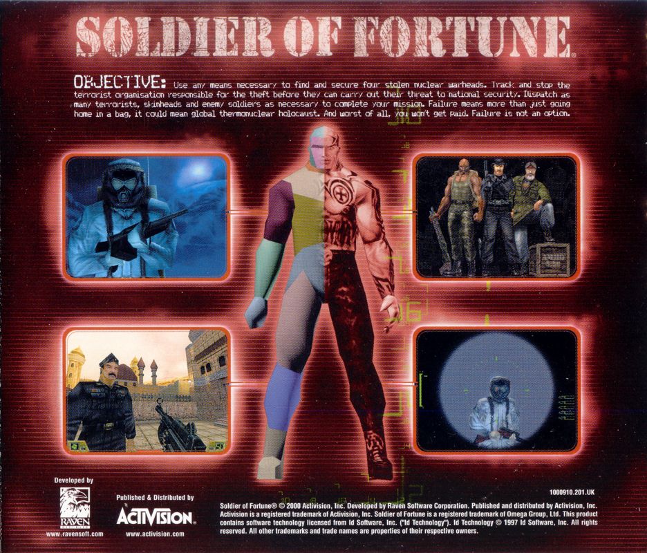 Other for Soldier of Fortune (Windows): Jewel Case - Back