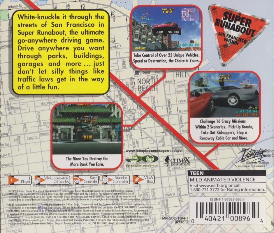 Back Cover for Super Runabout: San Francisco Edition (Dreamcast)