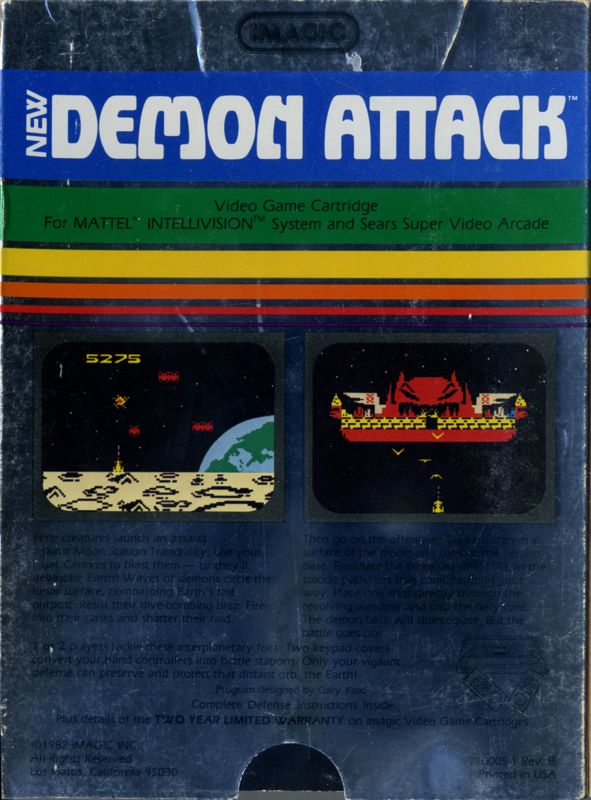 Back Cover for Demon Attack (Intellivision) (Version 2)