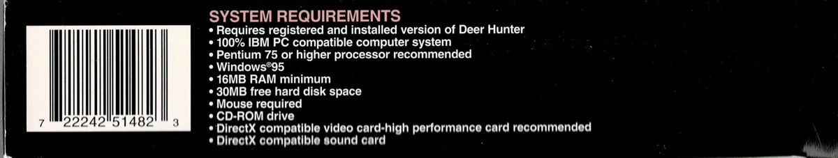 Spine/Sides for Deer Hunter's Extended Season (Windows): Bottom