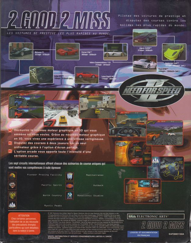 Back Cover for Need for Speed II (Windows)