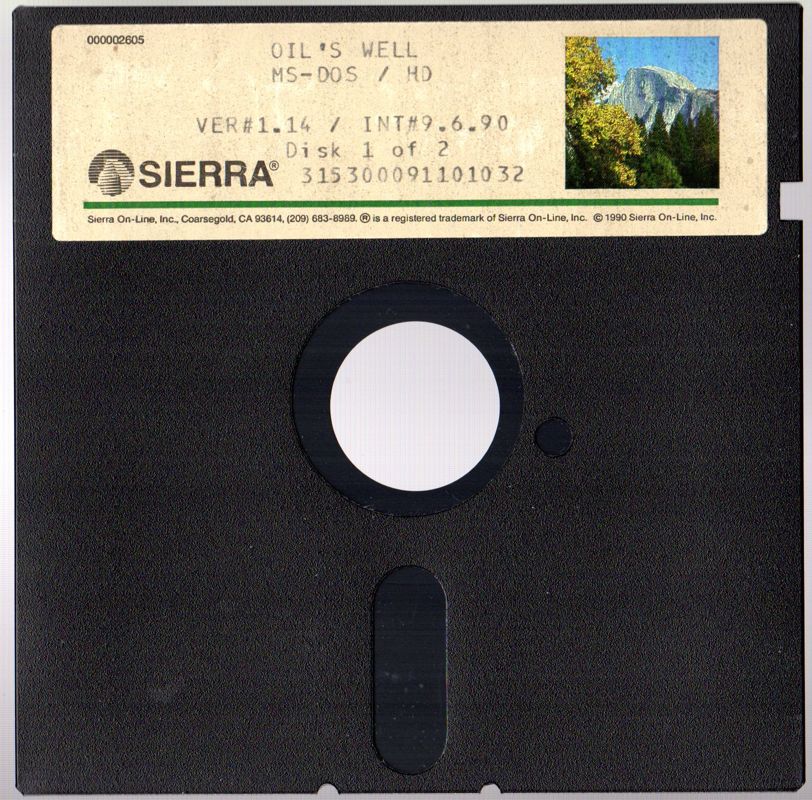 Front Cover for Oil's Well (DOS) (Dual Media Release v1.14): 5.25" Disk 1