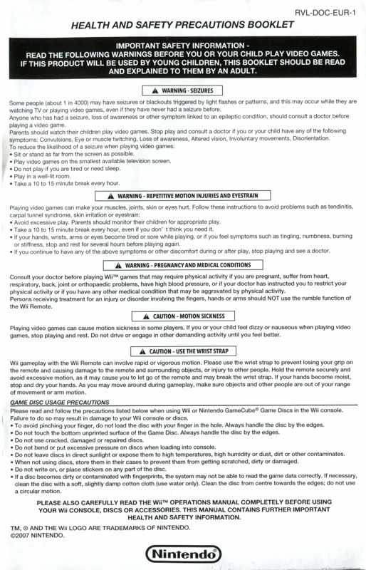 Extras for Where the Wild Things Are (Wii): Warranty