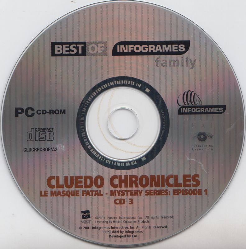 Media for Clue Chronicles: Fatal Illusion (Windows) (replay release (Infogrames 2001)): Disc 3