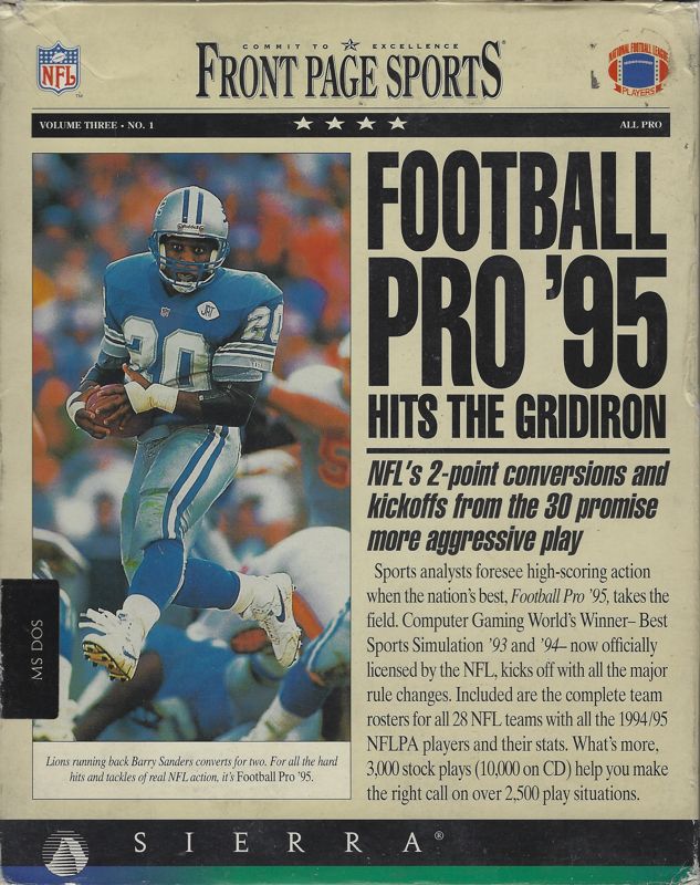 Front Cover for Front Page Sports: Football Pro '95 (DOS)