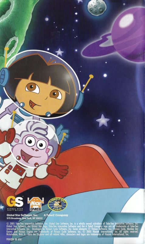Manual for Dora the Explorer: Journey to the Purple Planet (GameCube): Back