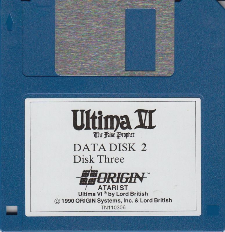 Media for Ultima VI: The False Prophet (Atari ST): Disk 3 - Data Disk 2