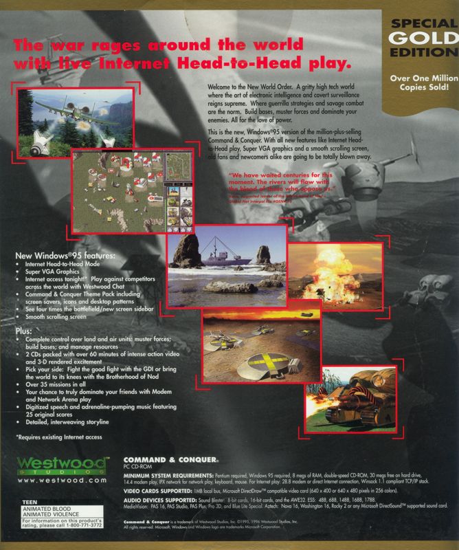 Back Cover for Command & Conquer + The Covert Operations (Windows)