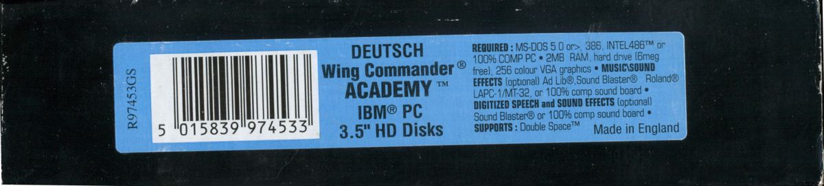 Spine/Sides for Wing Commander Academy (DOS): Bottom