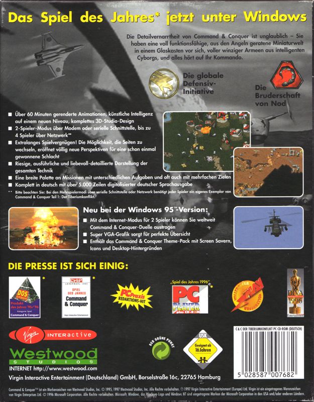 Back Cover for Command & Conquer (Windows)