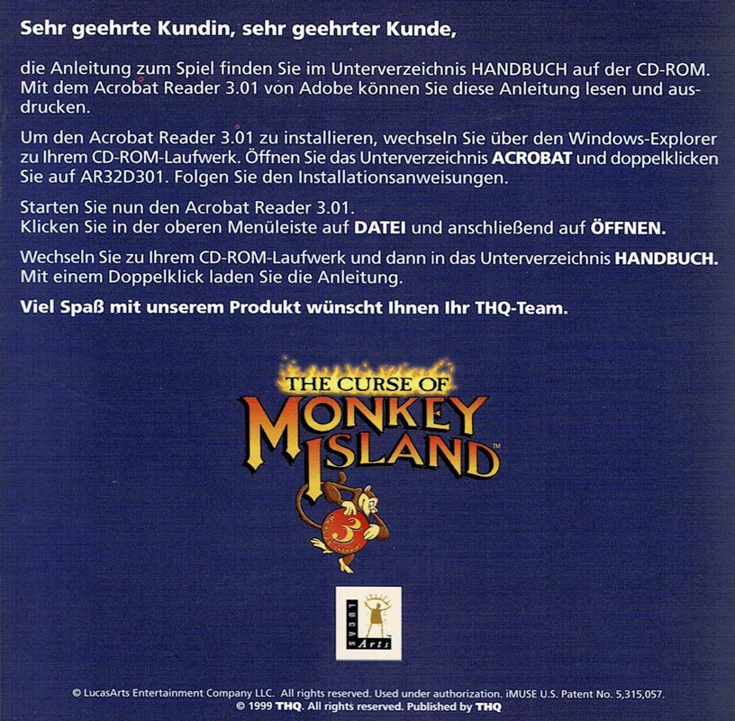 Other for The Curse of Monkey Island (Windows) (LucasArts Classics release): Jewel Case - Left Inlay