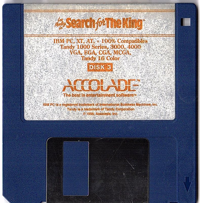 Media for Les Manley in: Search for the King (DOS) (Version 1.1): 3.5" Disk 3