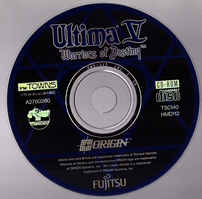 Media for Ultima V: Warriors of Destiny (FM Towns)