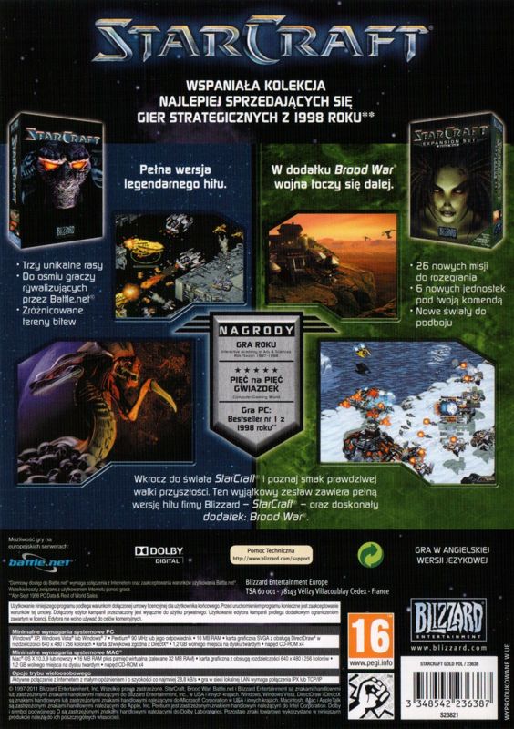 Back Cover for StarCraft: Anthology (Macintosh and Windows) (2011 release)