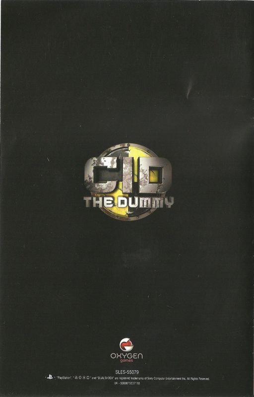 Manual for CID the Dummy (PlayStation 2): Back