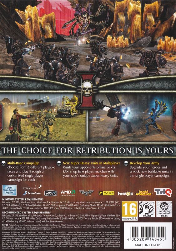 Other for Warhammer 40,000: Dawn of War II - Retribution (Collector's Edtion) (Windows): Keep Case - Back