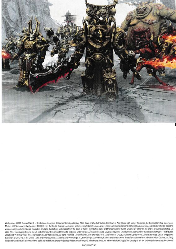 Extras for Warhammer 40,000: Dawn of War II - Retribution (Collector's Edtion) (Windows): Postcard Chaos - Front & Back
