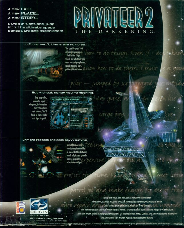 Back Cover for Privateer 2: The Darkening (Deluxe Edition) (DOS)