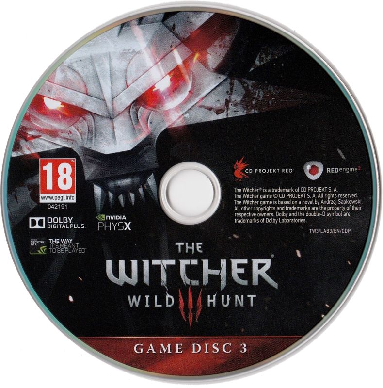 Media for The Witcher 3: Wild Hunt (Windows): Disc 3