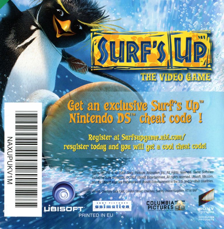 Manual for Surf's Up (Nintendo DS): Back