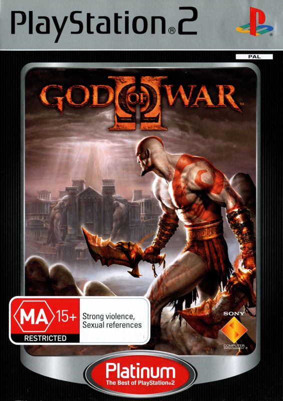 Front Cover for God of War II (PlayStation 2) (Platinum release)