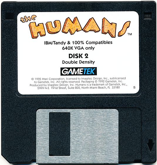 Media for The Humans (DOS) (Dual-media release): 3.5" DD Disk 2