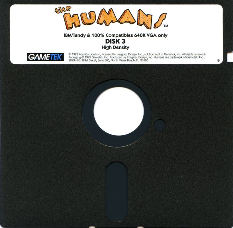Media for The Humans (DOS) (Dual-media release): 5.25" HD Disk 3
