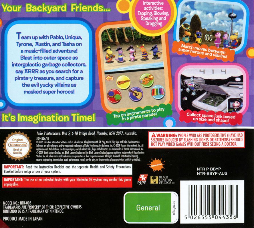 Back Cover for The Backyardigans (Nintendo DS)