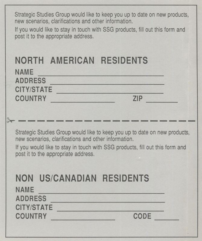 Extras for Halls of Montezuma: A Battle History of the United States Marine Corps (DOS): registrationcard