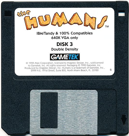 Media for The Humans (DOS) (Dual-media release): 3.5" DD Disk 3
