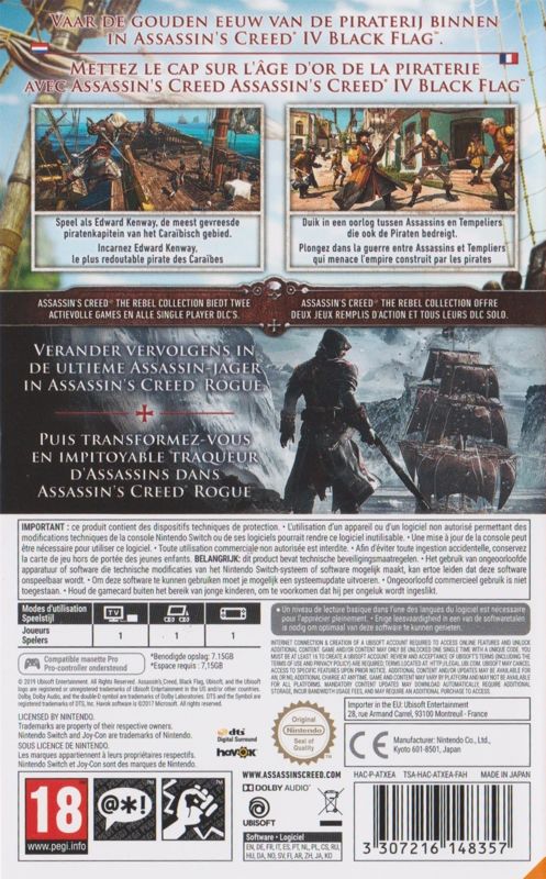 Assassin's Creed: The Rebel Collection cover or packaging material -  MobyGames