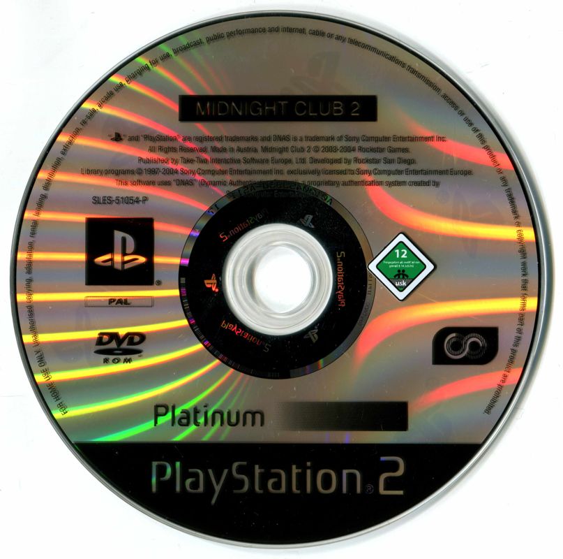 Media for Midnight Club II (PlayStation 2) (Platinum release)