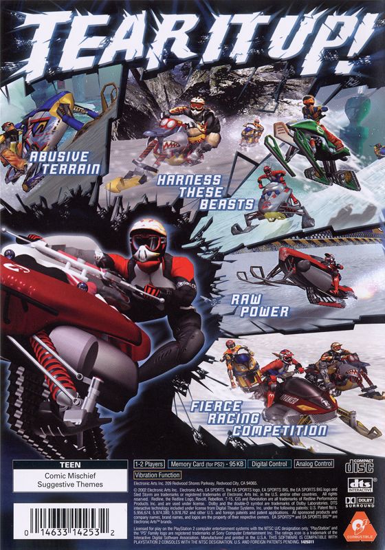 Back Cover for Sled Storm (PlayStation 2)
