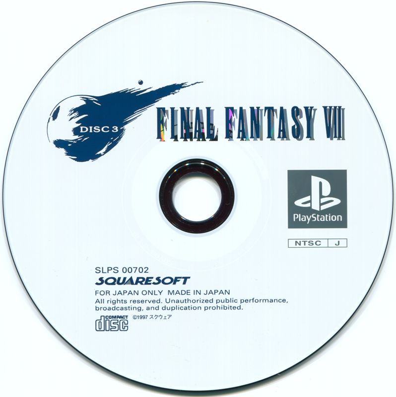 Media for Final Fantasy VII (PlayStation): Disc 3