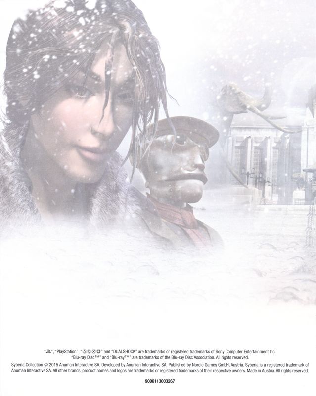 Manual for Syberia: Collectors Edition I & II (PlayStation 3): Back