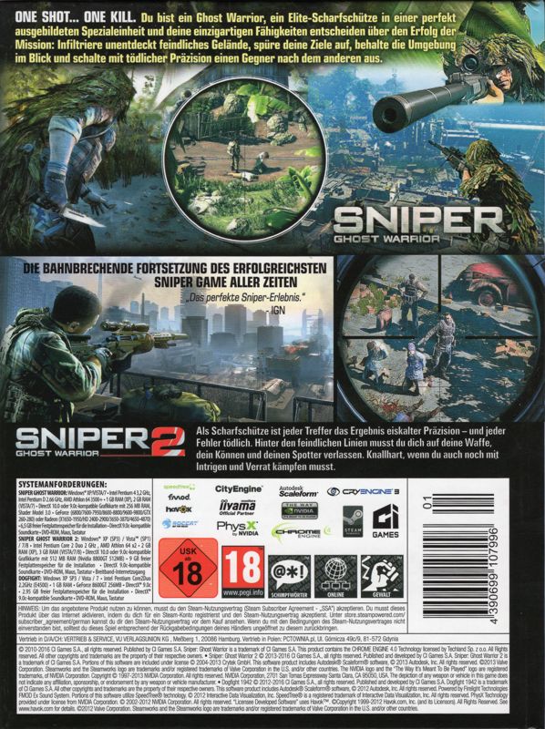 Back Cover for Sniper: Ghost Warrior - Double Pack (Windows)