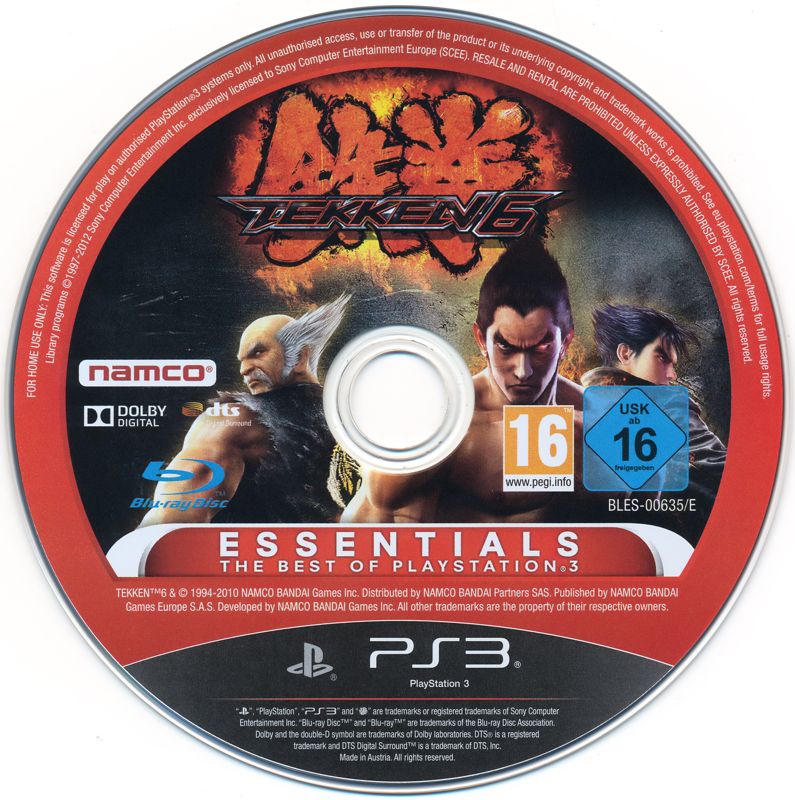 Media for Tekken 6 (PlayStation 3) (Essentials release)