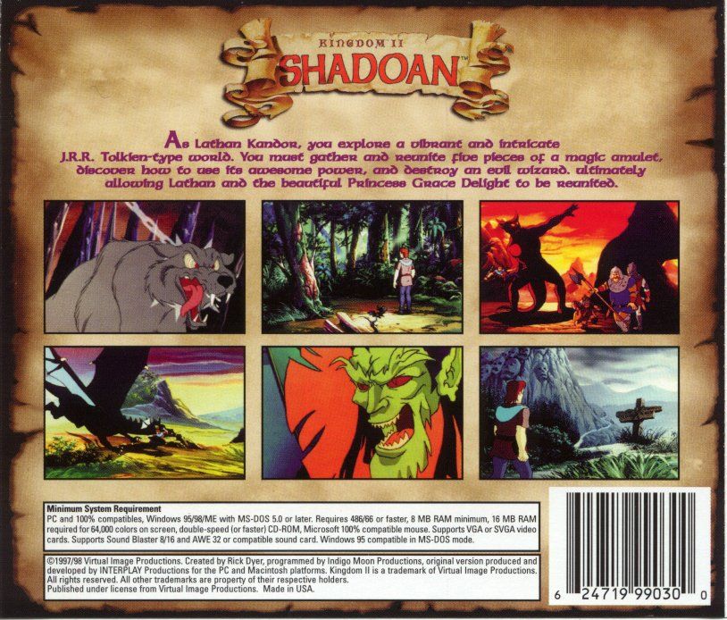 Other for Kingdom II: Shadoan (DOS): Jewel Case - Back