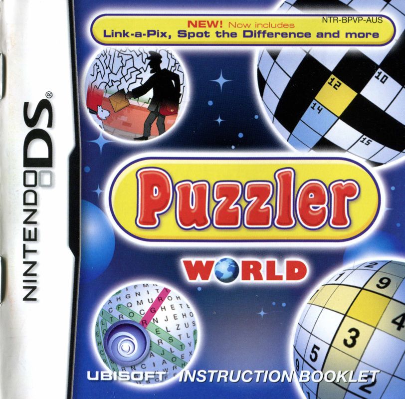 Manual for Puzzler World (Nintendo DS): Front