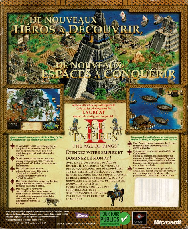 Back Cover for Age of Empires II: The Conquerors (Windows)