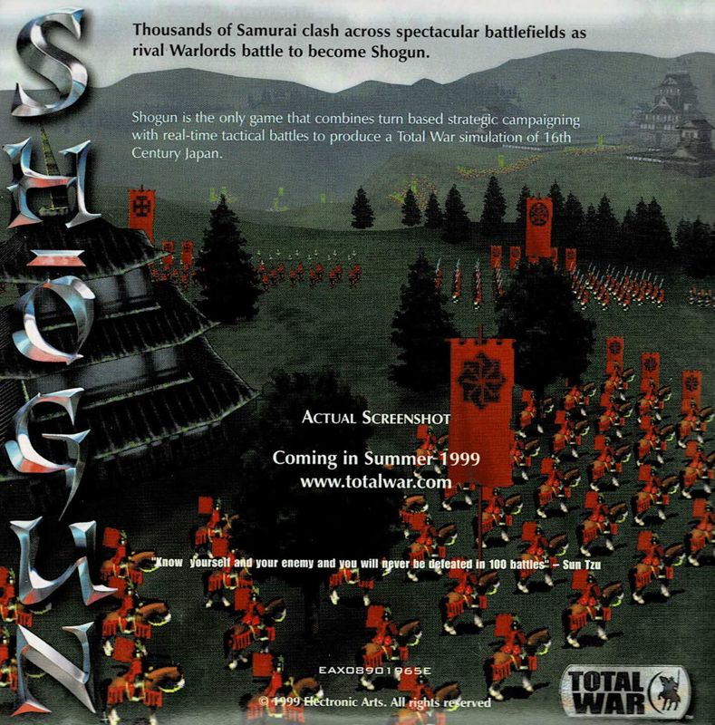 Other for Sid Meier's Alpha Centauri (Windows): Shogun Total War Preview - CD Sleeve Back